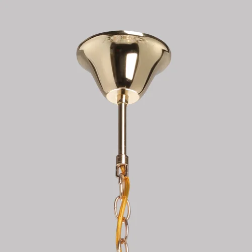 Люстра подвесная Бриз 111016006 DeMarkt прозрачная на 6 ламп, основание золотое в стиле классический  фото 10